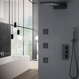 Thermostatic Rain Shower System with 3 Body Jets & Handheld