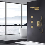 Brushed Nickel Thermostatic Shower System with 3 Body Jets Spray