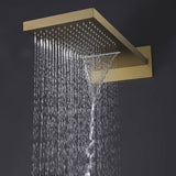 Brushed Nickel Thermostatic Shower System with 3 Body Jets Spray