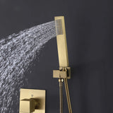 Brushed Nickel Thermostatic Shower System with 3 Body Jets Spray