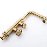 Double Valve Bathroom Faucet with Industrial Spout for Vessel Sink
