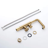 Double Valve Bathroom Faucet with Industrial Spout for Vessel Sink