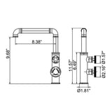Double Valve Bathroom Faucet with Industrial Spout for Vessel Sink