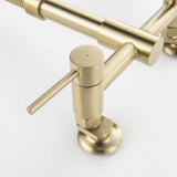 Wall-Mounted Kitchen Faucet with Pull Down Sprayer 3 Modes 360 Swivel Tap