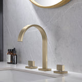 Arc Spout Faucet Set with Square Dual Handles