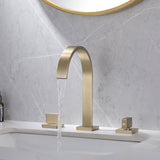 Arc Spout Faucet Set with Square Dual Handles