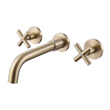 Wall-Mounted Cross Handle Faucet with Long Reach Spout
