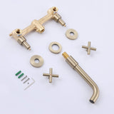 Wall-Mounted Cross Handle Faucet with Long Reach Spout
