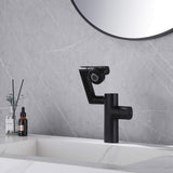 Single Handle Bathroom Sink Faucet with Sprayer Modern Basin Vanity Tap Matte Black RB1197