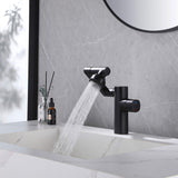 Single Handle Bathroom Sink Faucet with Sprayer Modern Basin Vanity Tap Matte Black RB1197