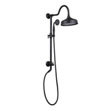 Dual Rain Shower Head with Slide Bar Matte Black (Valve Not Included)