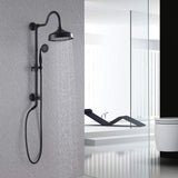 Dual Rain Shower Head with Slide Bar Matte Black (Valve Not Included)