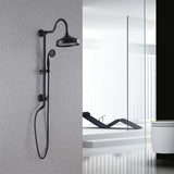 Dual Rain Shower Head with Slide Bar Matte Black (Valve Not Included)