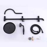 Dual Rain Shower Head with Slide Bar Matte Black (Valve Not Included)