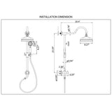Dual Rain Shower Head with Slide Bar Matte Black (Valve Not Included)