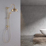 2-Spray Round Rain Shower Head with Hand Shower Brushed Gold (Valve Not Included) RB1209