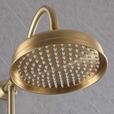 2-Spray Round Rain Shower Head with Hand Shower Brushed Gold (Valve Not Included)