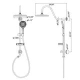 Shower System with 3-Setting Handheld Shower and Soap Dish (Valve Not Included)