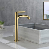 Single Handle Bathroom Vessel Sink Faucet Brass Modern 1 Hole Bathroom High Tall Faucet