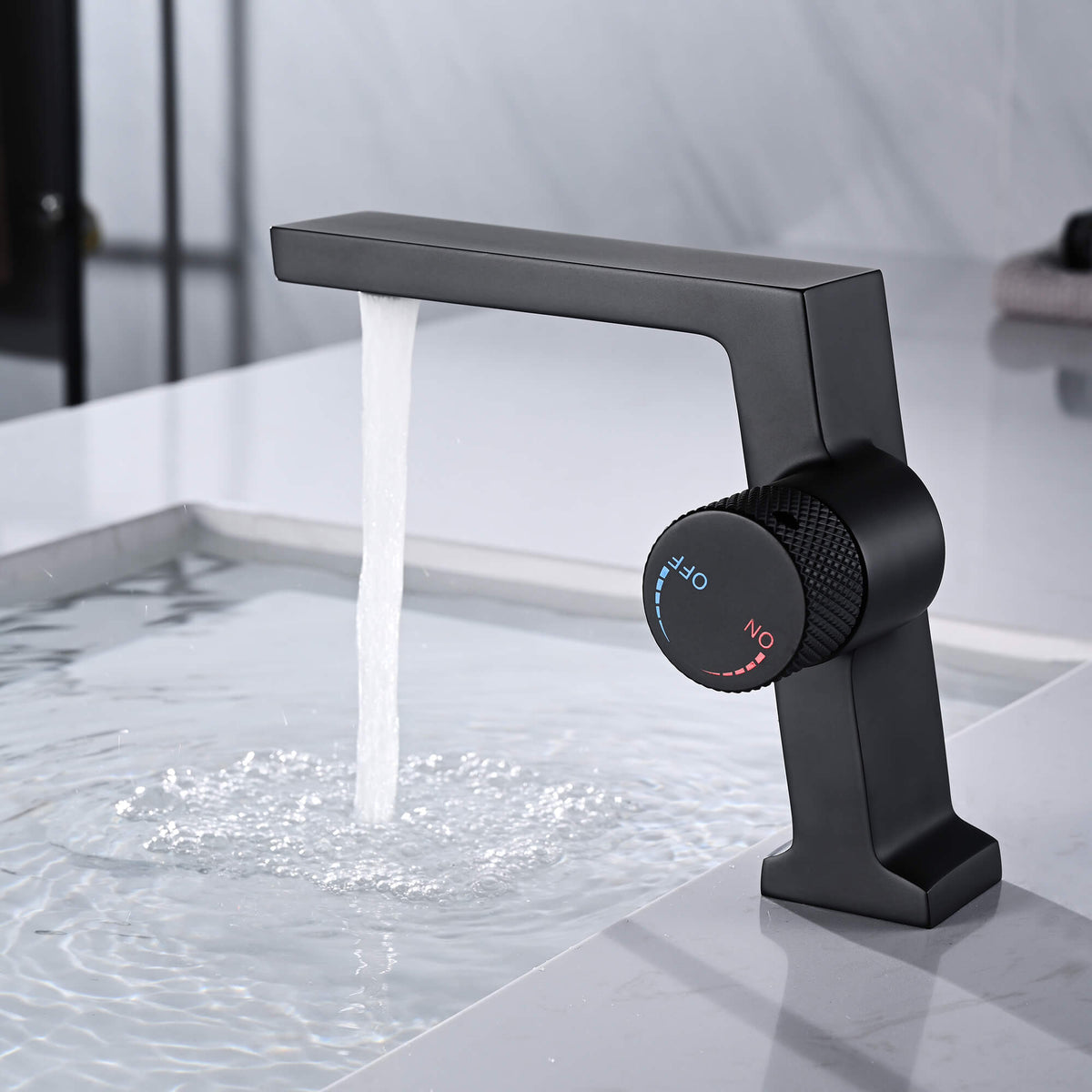 Premium Solid Brass Bathroom Sink Faucet with Hot and Cold Control