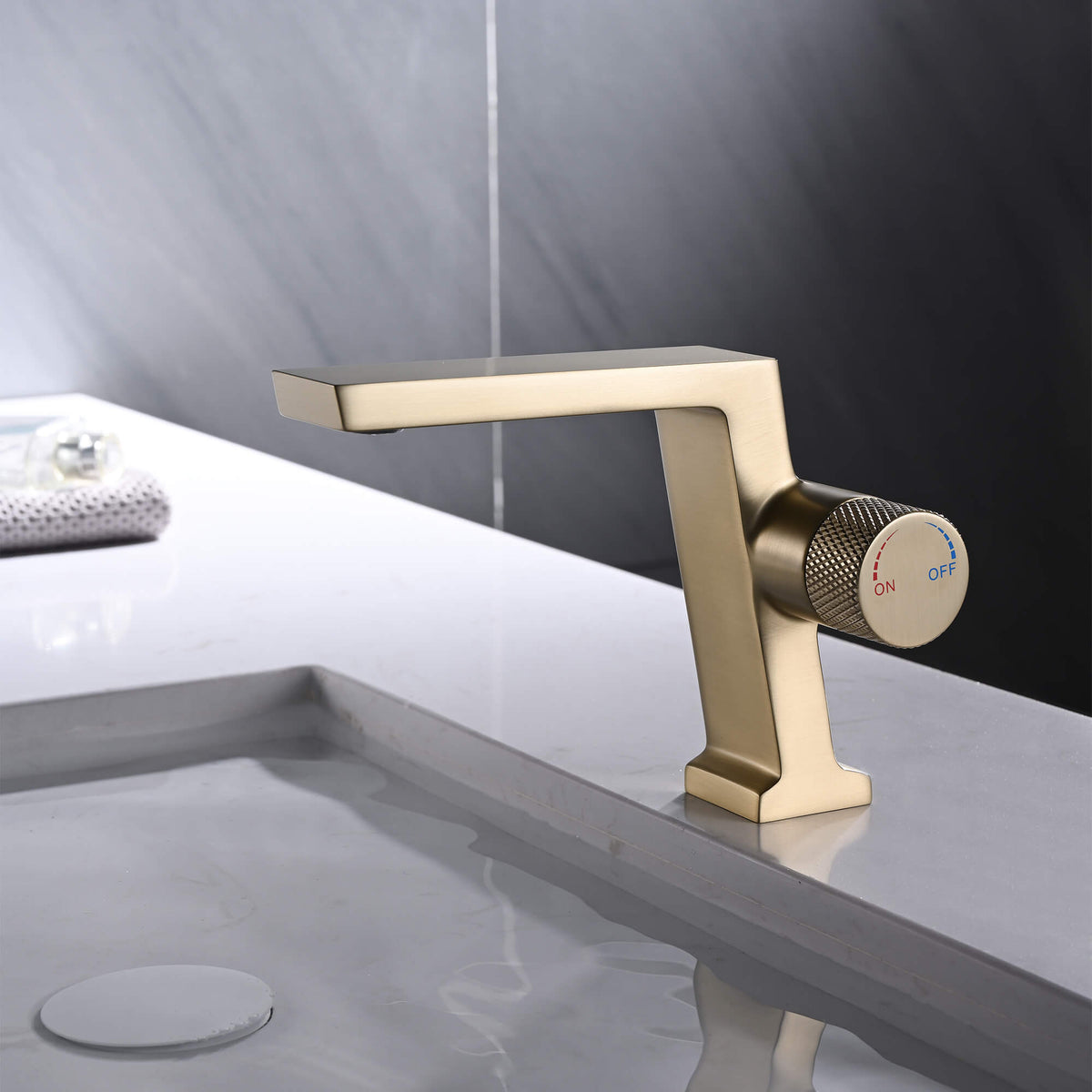 Premium Solid Brass Bathroom Sink Faucet with Hot and Cold Control