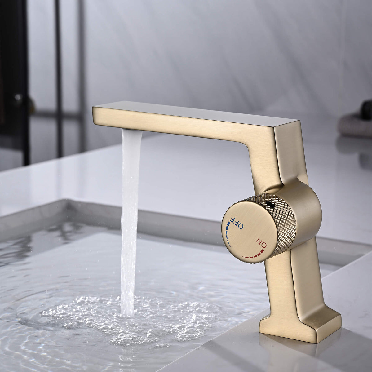 Premium Solid Brass Bathroom Sink Faucet with Hot and Cold Control