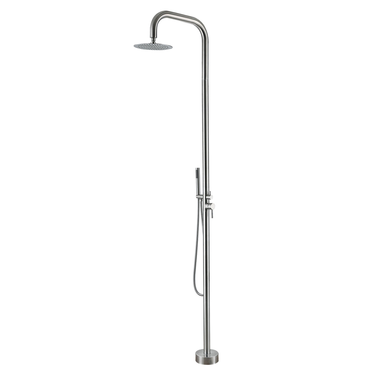 Stainless Steel Freestanding Outdoor Shower Column with Detachable Shower Head