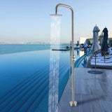 Outdoor Shower Column with Shower Head and Hand Shower 304 Stainless Steel