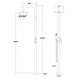Stainless Steel Freestanding Outdoor Shower Column with Detachable Shower Head