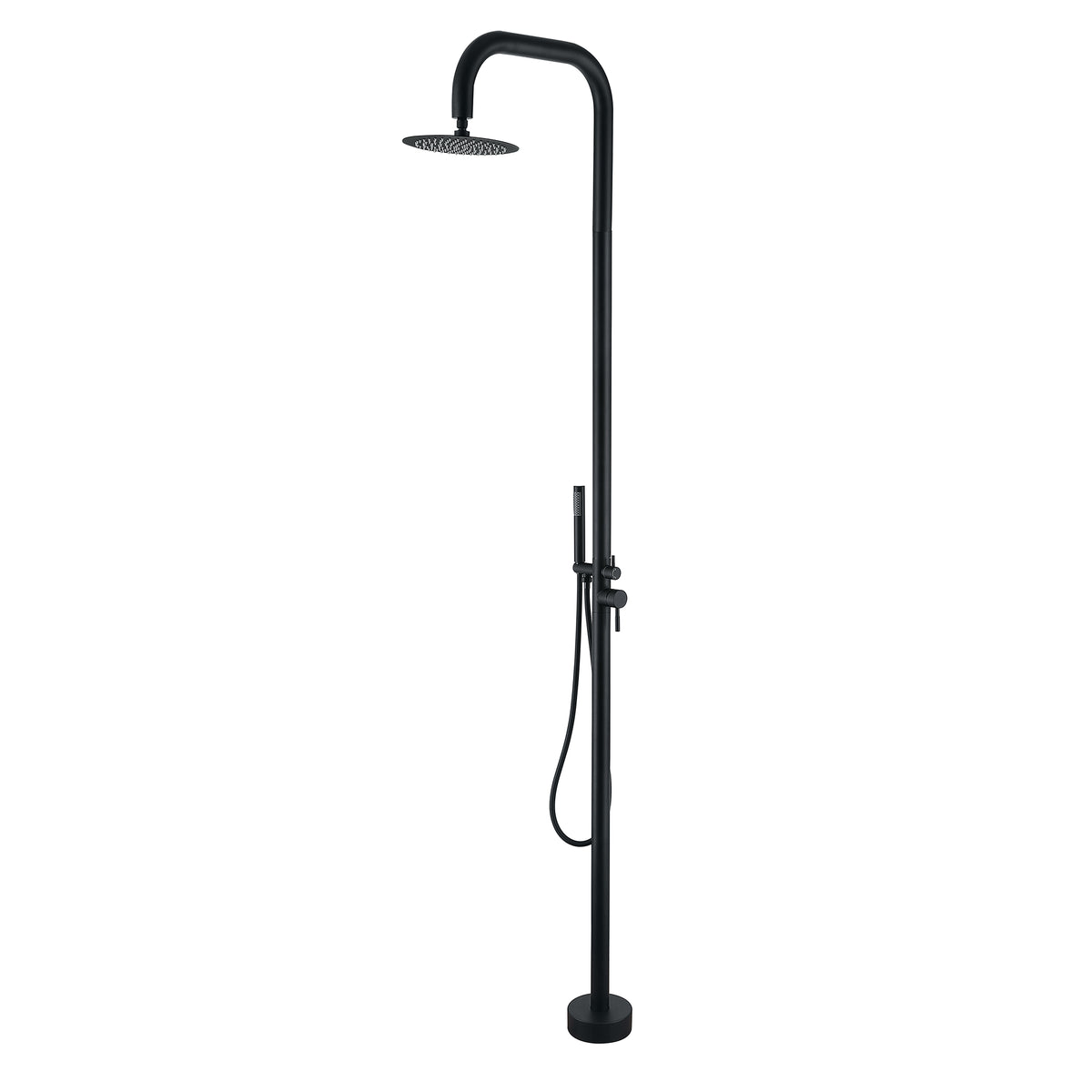 Stainless Steel Freestanding Outdoor Shower Column with Detachable Shower Head