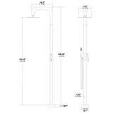 Stainless Steel Freestanding Outdoor Shower Column with Detachable Shower Head