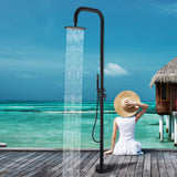 Stainless Steel Freestanding Outdoor Shower Column with Detachable Shower Head