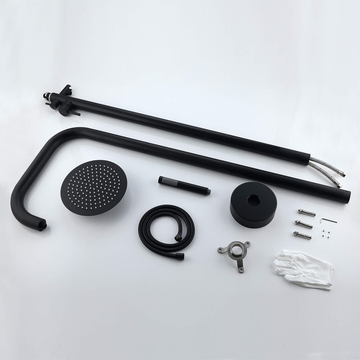 Stainless Steel Freestanding Outdoor Shower Column with Detachable Shower Head