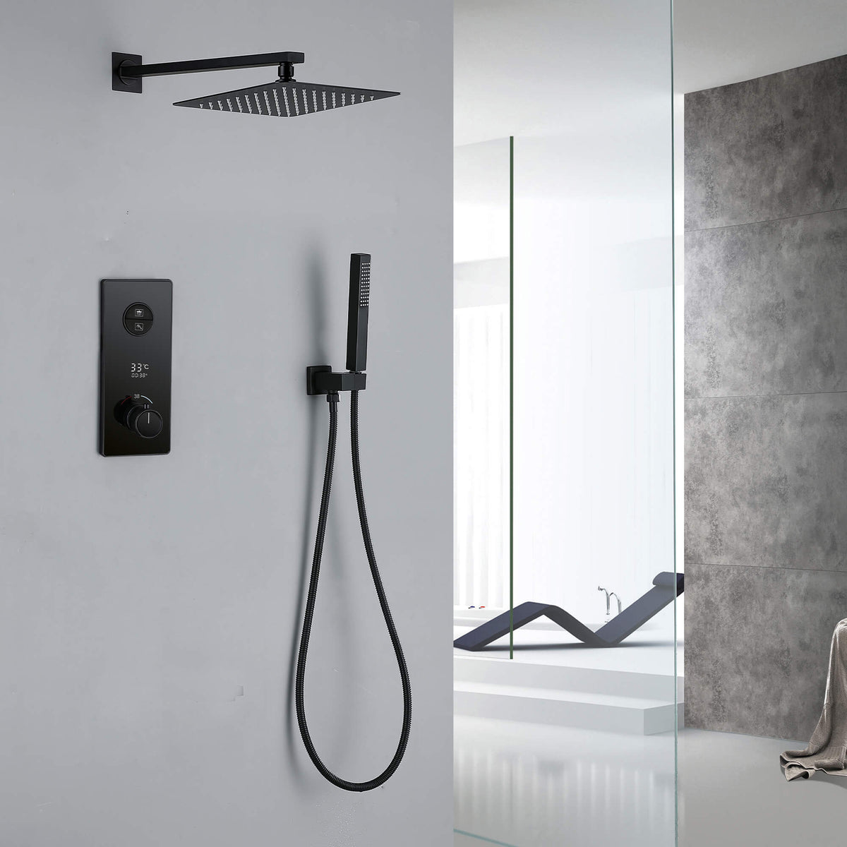 Thermostatic Shower with Digital Display Panel