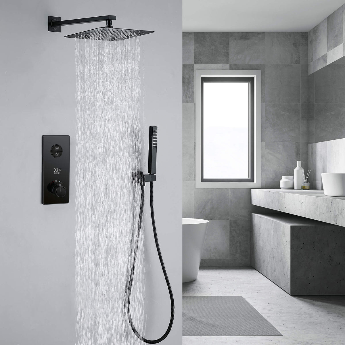 Thermostatic Shower with Digital Display Panel