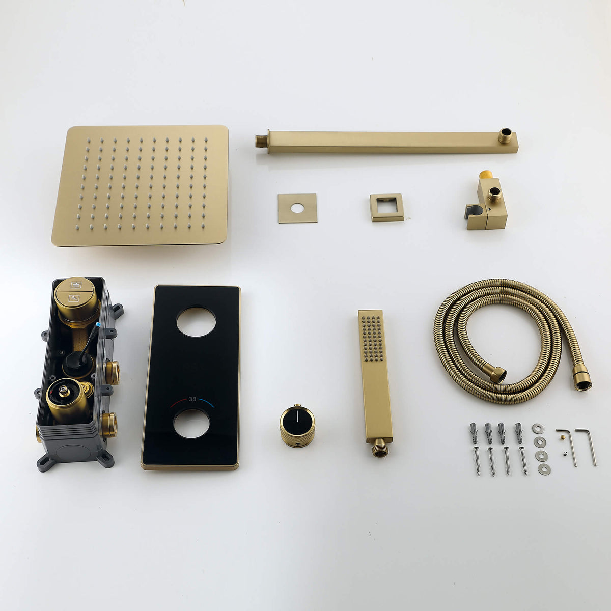 Digital Thermostatic Shower System with Glass Panel