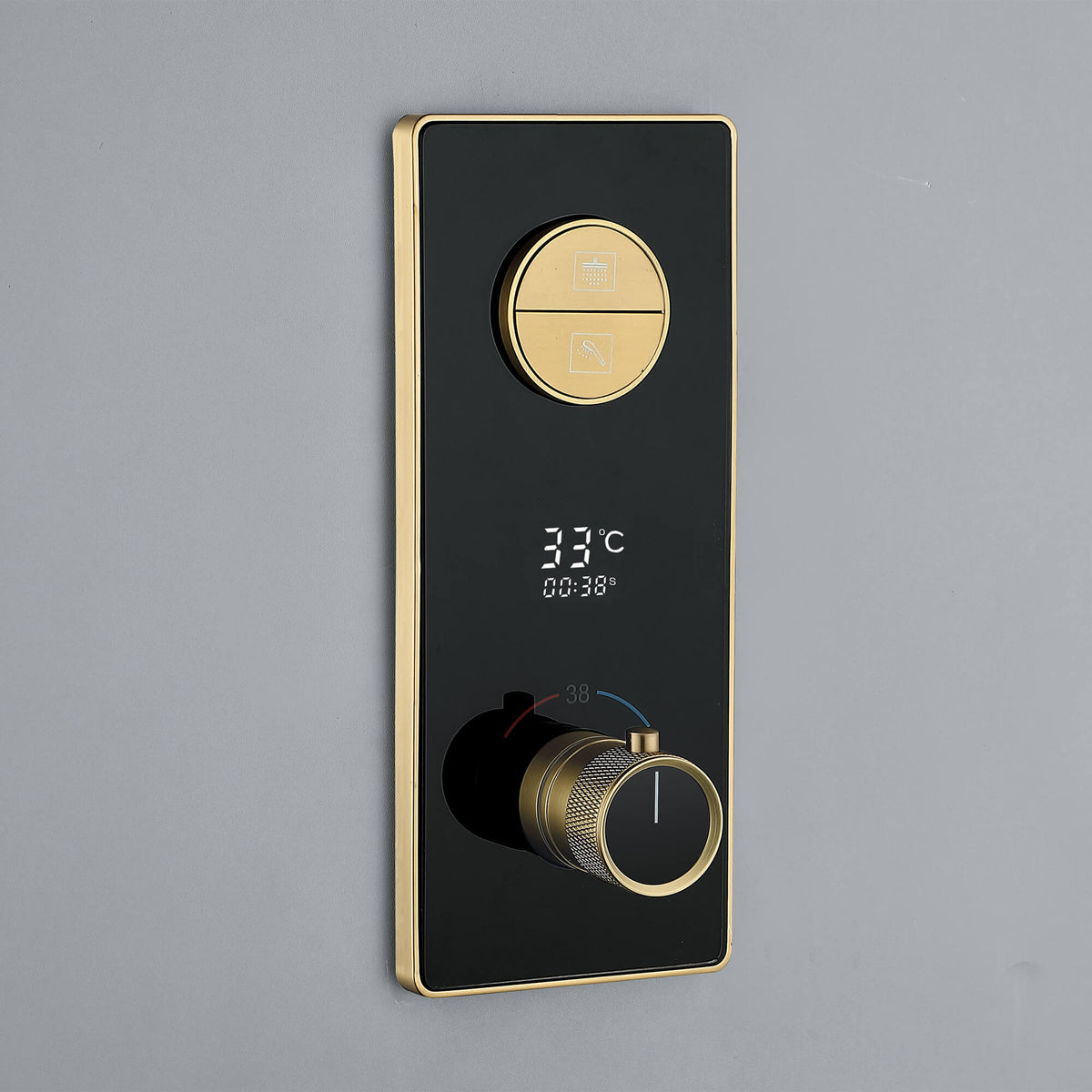 Digital Thermostatic Shower System with Glass Panel