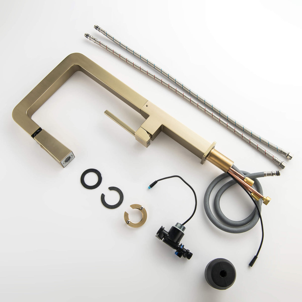 Temperature Display Kitchen Faucet with 2-Spray Pull-Down Head