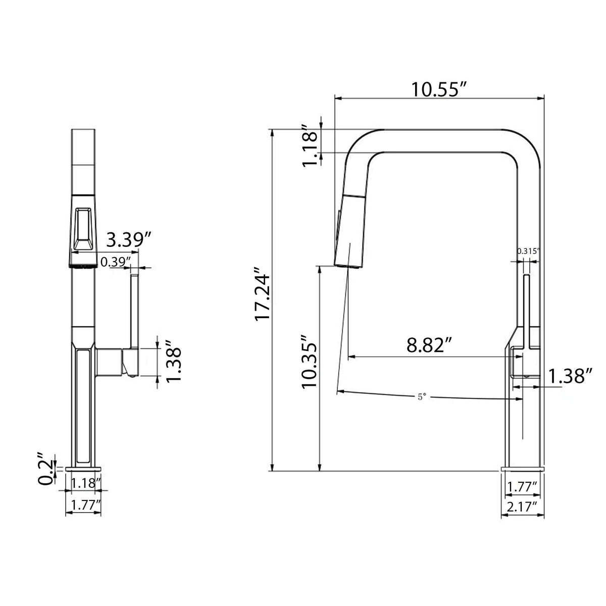 Temperature Display Kitchen Faucet with 2-Spray Pull-Down Head