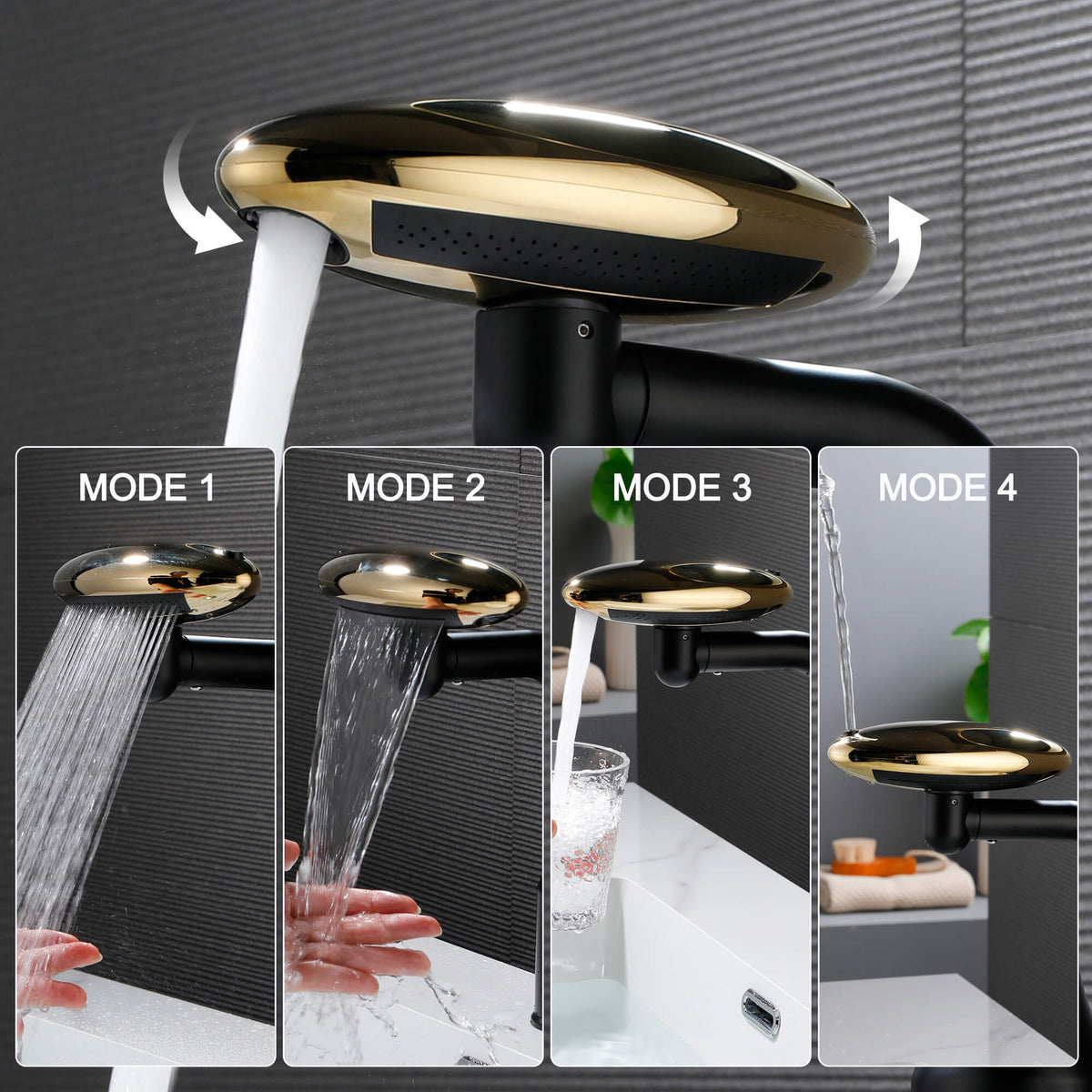 180° Swivel Multi-Function Waterfall Bathroom Faucet