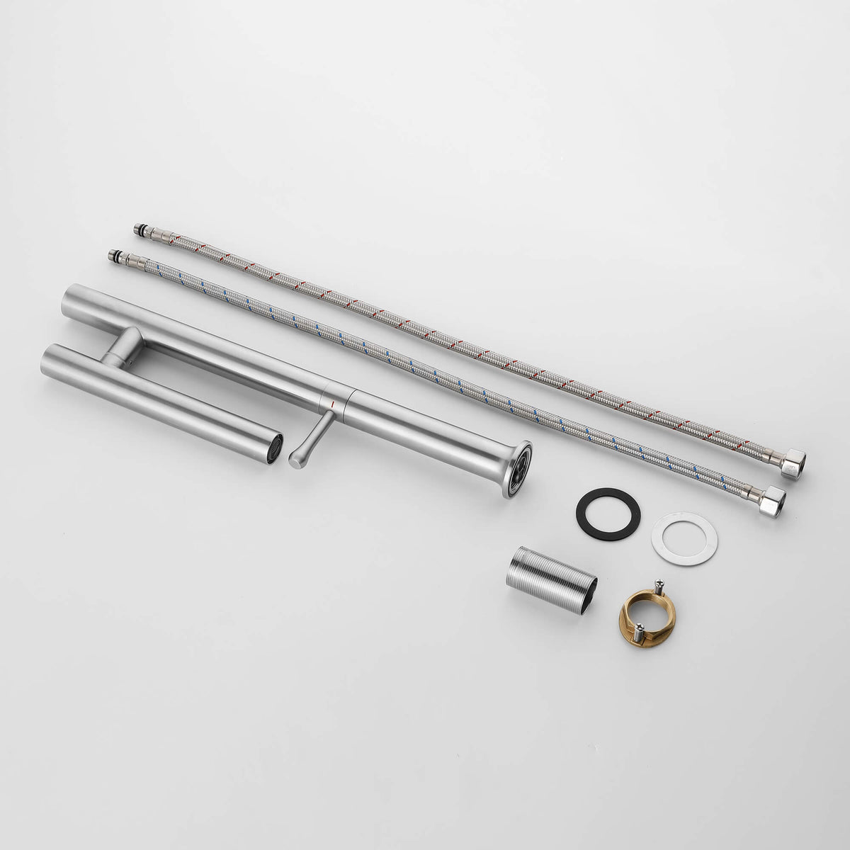 Modern Single Handle Stainless Steel Kitchen Faucet with 360° Swivel Spout