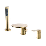 Single-Handle Deck-Mounted Roman Tub Faucet with Hand Shower