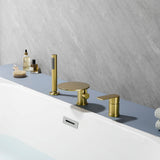 Single-Handle Deck-Mounted Roman Tub Faucet with Hand Shower