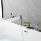 Single-Handle Deck-Mounted Roman Tub Faucet with Hand Shower