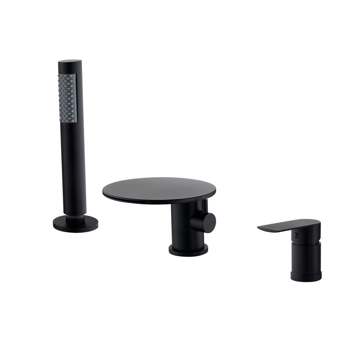 Single-Handle Deck-Mounted Roman Tub Faucet with Hand Shower