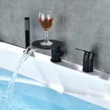 Single-Handle Deck-Mounted Roman Tub Faucet with Hand Shower