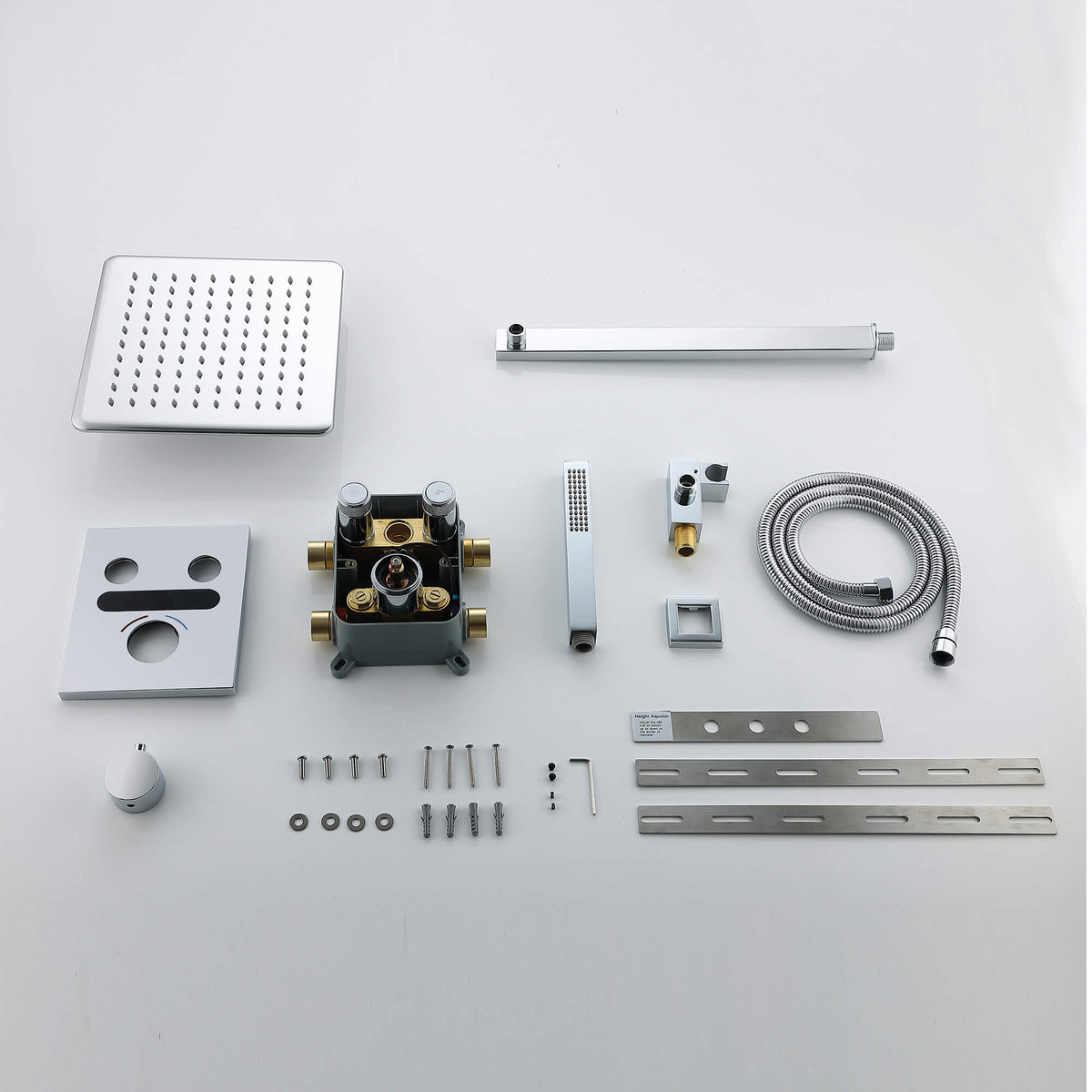Digital Thermostatic Shower System with 10-Inch Rainfall Head & LED Display