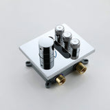 Thermostatic Shower Set with Rainfall Waterfall Head Handheld 3-Button Valve Digital Display Anti Scald Wall-Mounted