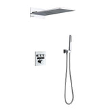 Thermostatic Shower Set with Rainfall Waterfall Head Handheld 3-Button Valve Digital Display Anti Scald Wall-Mounted