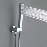 Thermostatic Shower Set with Rainfall Waterfall Head Handheld 3-Button Valve Digital Display Anti Scald Wall-Mounted